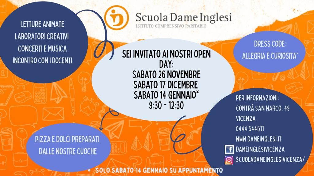 Immagine di invito agli Open Day